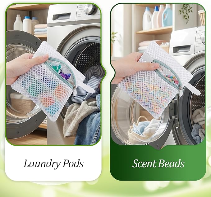 4pcs Small Mesh Laundry Bags, Anti-Sticking Laundry Pod Bags, Durable Polyester Storage Bags for Scented Beads, Travel Laundry Organizer, Protect Delicate Garments