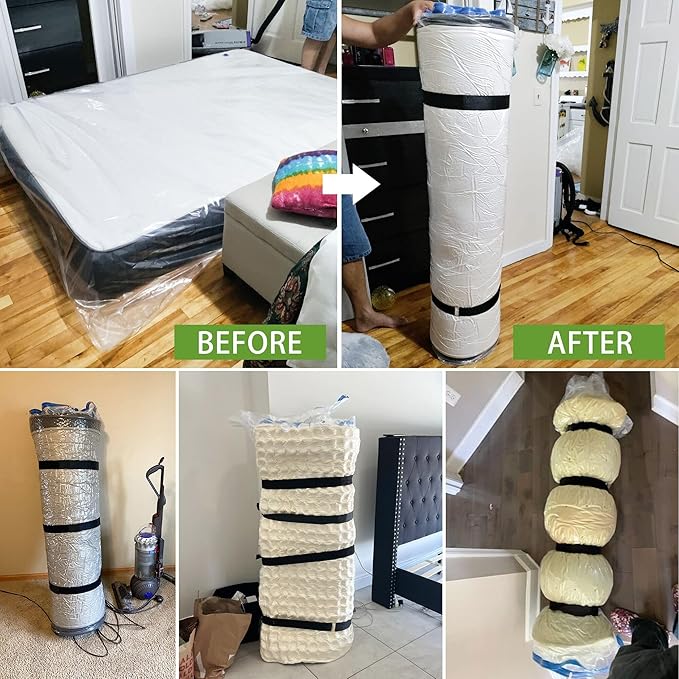 King Size Mattress Vacuum Bag for Memory Foam Latex Mattress Upto 14 Inch, Moving Shipping and Storage