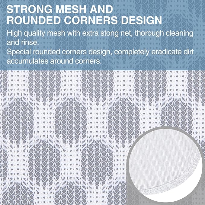 3 pcs Durable Honeycomb Mesh Laundry Bags for Delicates 3 Medium (12" x 15")