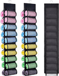 2 Pack Legging Storage Organizer, Hanging Legging Storage Hanger with 20 Roll Compartments, Foldable Clothes Roll Holder for Yoga T-Shirts Pants Jeans Towels