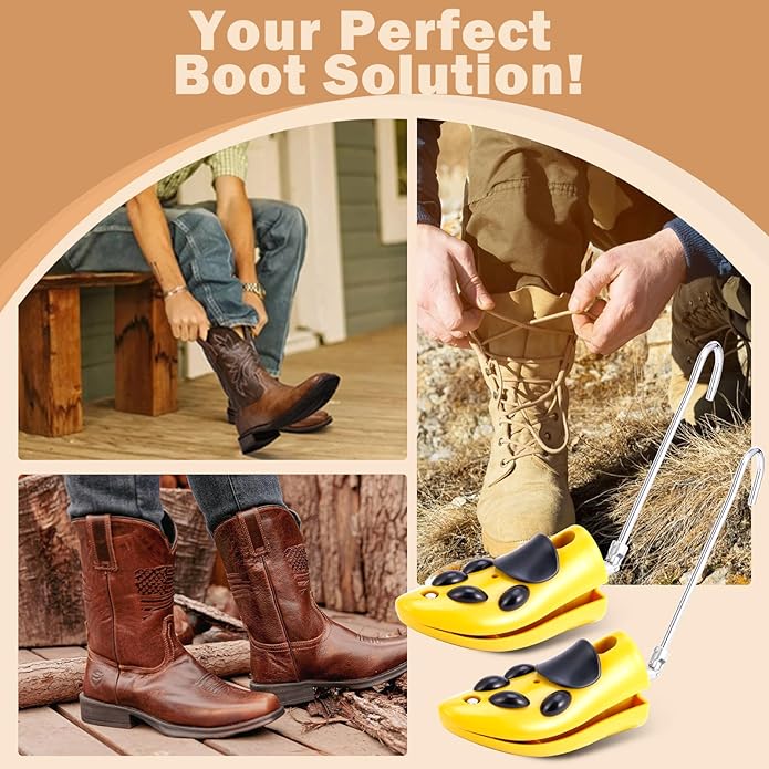 Boot Stretcher Men Women, Leather Shoe Stretcher for Thick Feet and Wide Feet, Adjustable Boot Widener Expander