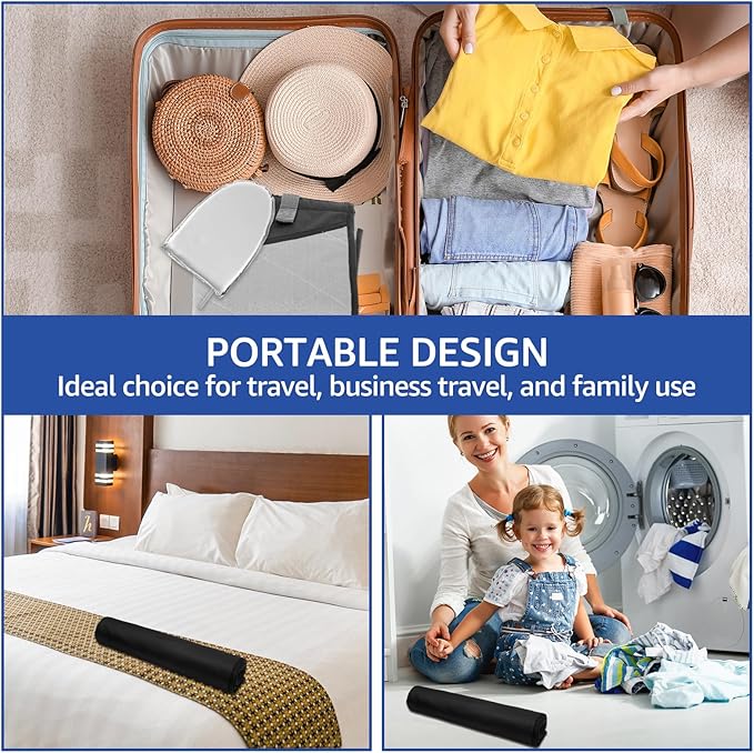 Over-The-Door Steamer Pad with Heat-Resistant Glove, Portable Vertical Ironing & Pressing Board, Ideal for Home & Travel Use, 45.27x18.89in, Convenient & Space-Saving Clothes Steamer
