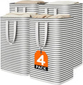 Lifewit 4 Pack Laundry Hamper Large Collapsible Laundry Baskets, Freestanding Waterproof Clothes Hamper with Easy Carry Handles in Laundry Room Bedroom Bathroom College Dorm, Black, 4 x 80L