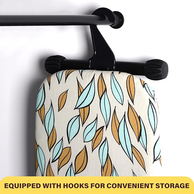 Ironing Board with Heat Resistant Cover,Foldable Full Size Iron Board,Heavy Sturdy Legs,Height Adjustable,Wall Mount & Closet Hanger (13x43)