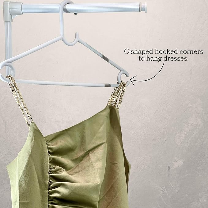 Plastic Hangers for Clothes Hanging - Ideal Cloth Hangers for Clothes in Wardrobe | Almirah Organizer | Cloth Hanger Set of 6 | Yellow