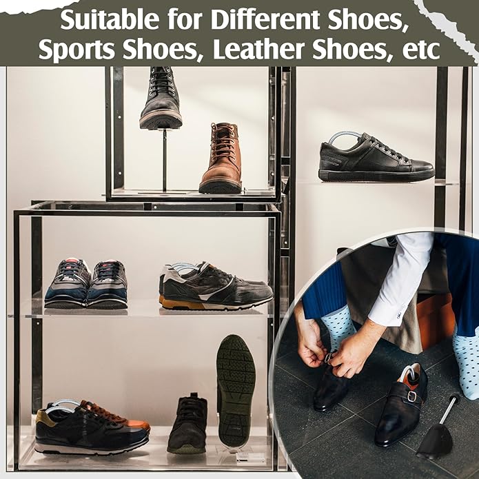 Barydat 50 Pairs Plastic Shoe Tree Stretcher Sneakers Shaper Bulk Practical Adjustable Shoes Boot Holder Support for Men