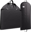 HANGERWORLD 40inch Hanging Suit Garment Bag Travel Carrier Clothes Cover with Handles, Acid Free Breathable Dust Proof Material (1 Pack, Black)
