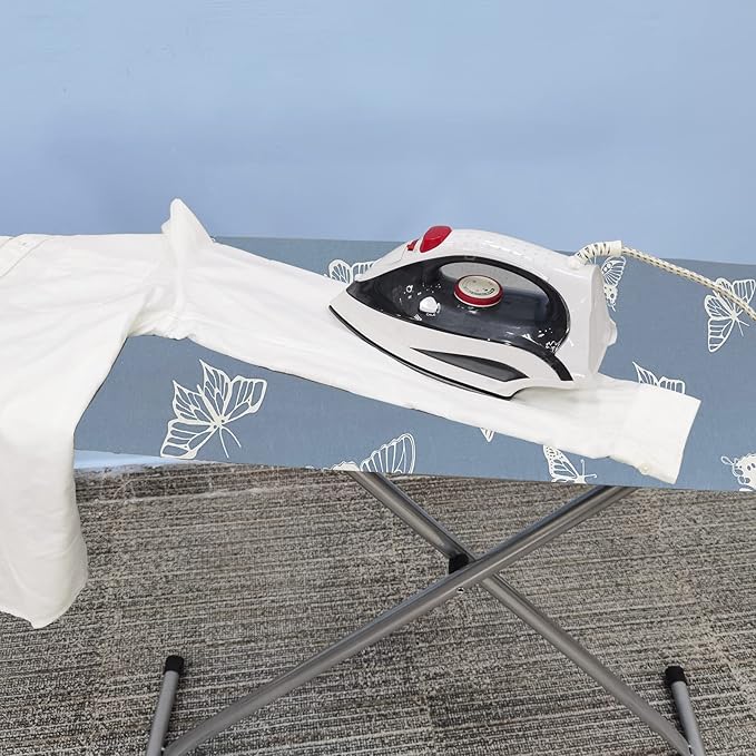 Ironing Board Cover and Pad 18x49, Extra Wide, Thick Padding, Elastic Edge, Silicone Coated, Resist Scorching, Heavy Duty Iron Board Covers (Butterfly, 18" x 49")