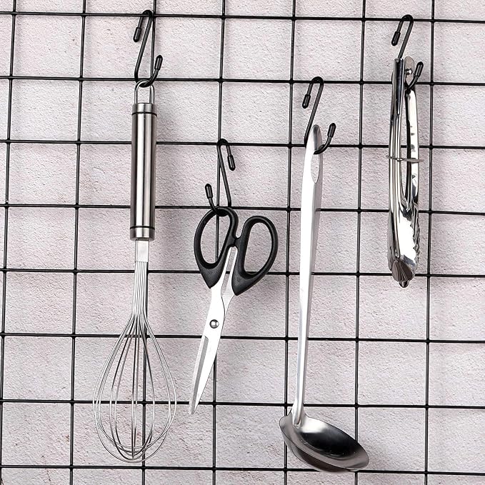 Hotop 36 Pcs Black S Hooks for Hanging 2.4 Inch Heavy Duty S Shaped Hook Rack Metal Non Slip Hanger for Christmas Tree Stocking Kitchen Pot Utensils Closet Wire Bathroom Bedroom Pan Bag Towel Plant