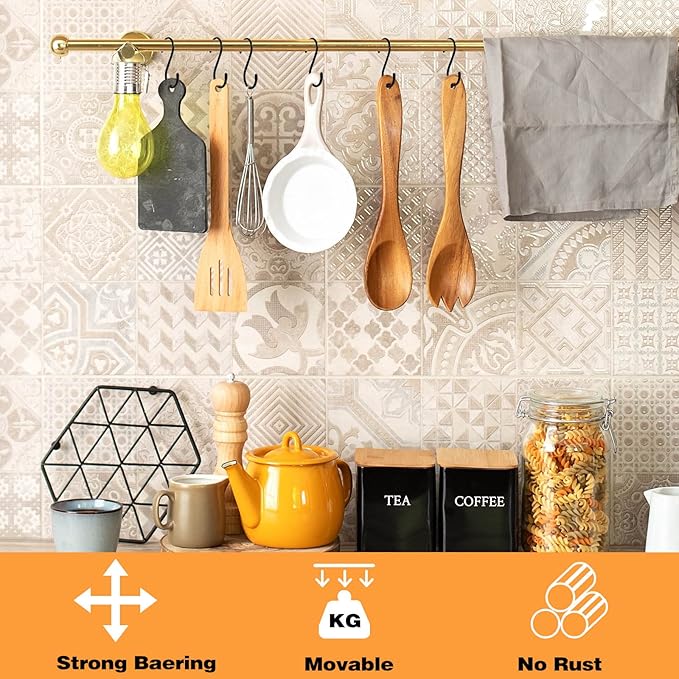 12 Pack 5 Inch S Hooks for Hanging, Large Vinyl Coated Closet Hooks Non Slip Heavy Duty, Rust Proof Steel Black Metal S Hooks for Hanging Jeans Plants Clothes Bag Purse Bird Feeder Pot Pan Cups Towel