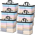 Vieshful 6 Pack Clear Storage Bags for Clothes, 19.3" × 15.4" × 8.3" Clear PVC Mesh Clothing Organizers with Zipper for Blankets, Clothes, Bedding, Sweater, Toys & Closet Storage, 40L Black