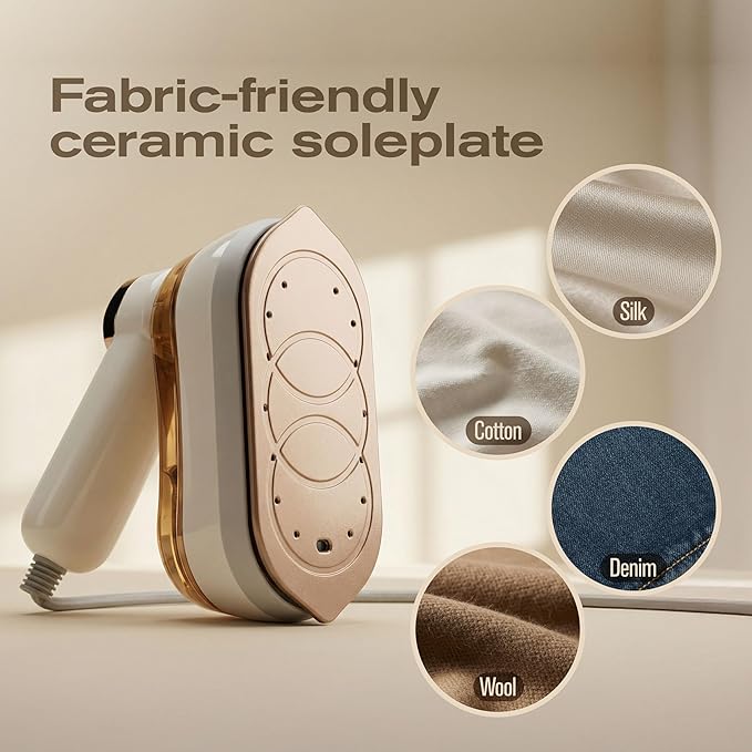 Steamer for Clothes & Iron 2 in 1, Portable Clothes Steamer Handheld & Travel Steam Iron for Clothes, 1200W 20s Fast Heat-Up, Foldable Design, 180ml Tank, 23 Min Steam, 120V Wrinkle Remover