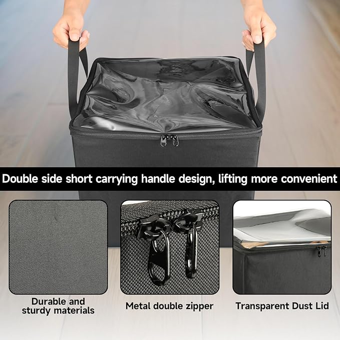Clothes Hanger Organizer Holder, Rigid Hanger Storage Containers with Transparent Lid, Large Hanger Triangle Storage Bag, Waterproof Clothes Hanger Caddy Organizer Stacker to Keep Hangers Separate