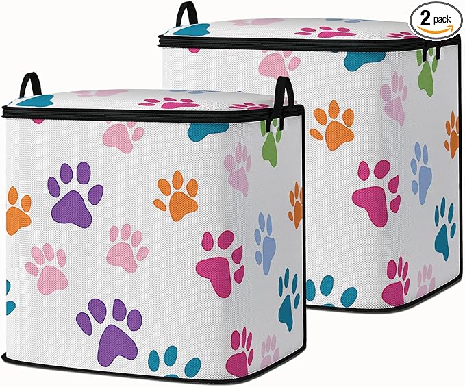 Large Comforter Storage Bag with Zipper,Closet Organizer for Clothes/Blankets/Quilts/Pillows,Fabric Storage Bags with Portable Handles 95L(2-Pack)