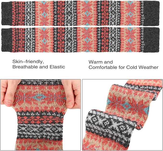 Benefeet Sox Wool Knit Leg Warmers for Women Vintage Boho Leg Warmers Long Winter Warm Thigh High Footless Boot Socks