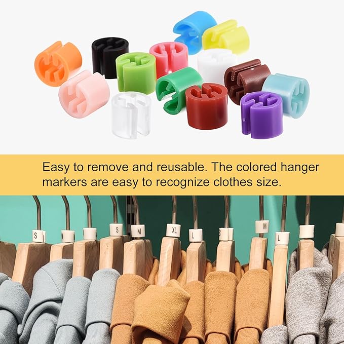 MECCANIXITY Clothes Hanger Marker L Fit 3.5mm Rod for Garment Color Coding Green Count 150