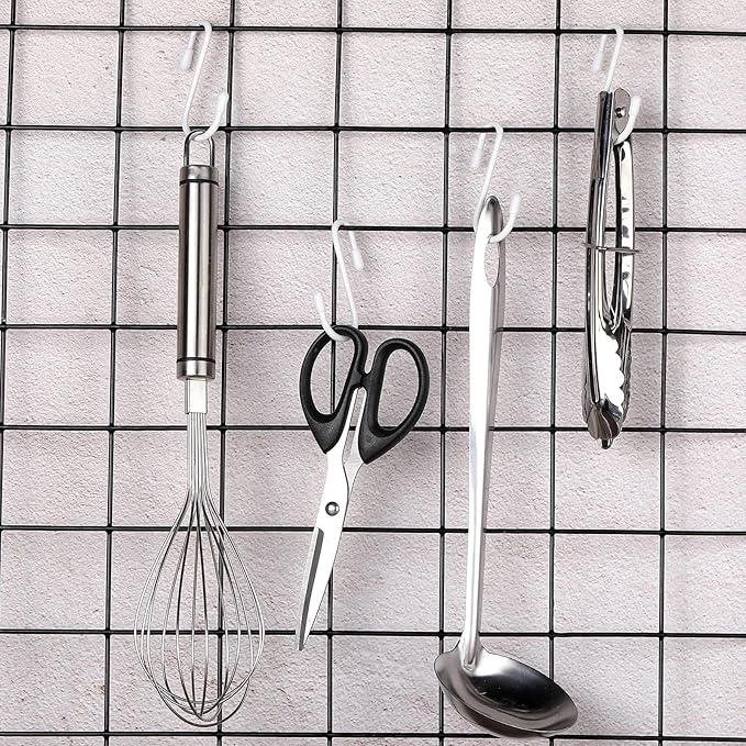 Hotop 36 Pcs White S Hooks for Hanging 3.15 Inch Heavy Duty S Shaped Hook Rack Metal Non Slip Hanger for Christmas Tree Stocking Kitchen Pot Utensils Closet Wire Bathroom Bedroom Pan Bag Towel Plant