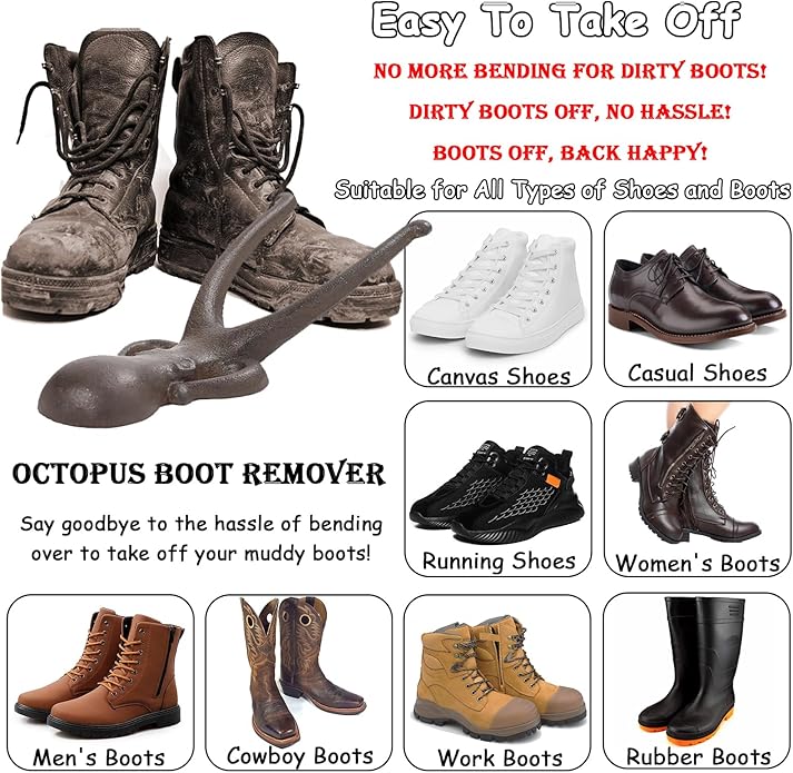 Boot Jack Heel Puller, Boot Puller Shoe Remover for Cowboy Work Muck and Rubber Boots