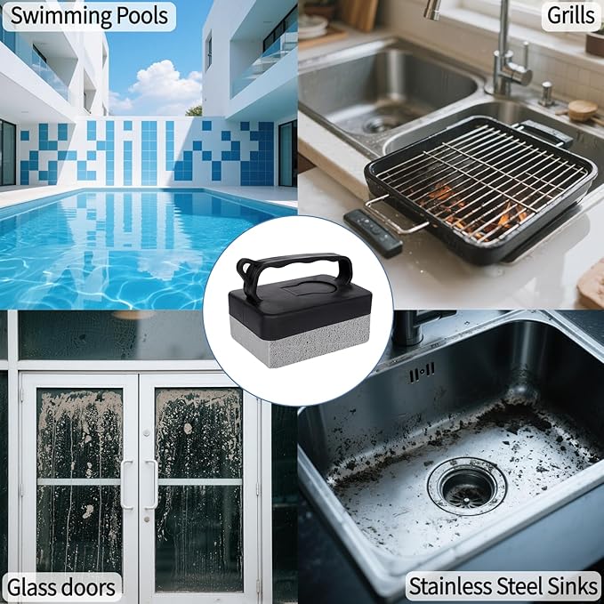 6Pcs Hand-Held Pumice Stone for Cleaning, Wide Pumice Stone for Pool Tile Cleaning Oven Toilet, Grill Stone Cleaning Block Removing Stains Rust, Underwater Pool Pumice Stones Tiles Cement Stove