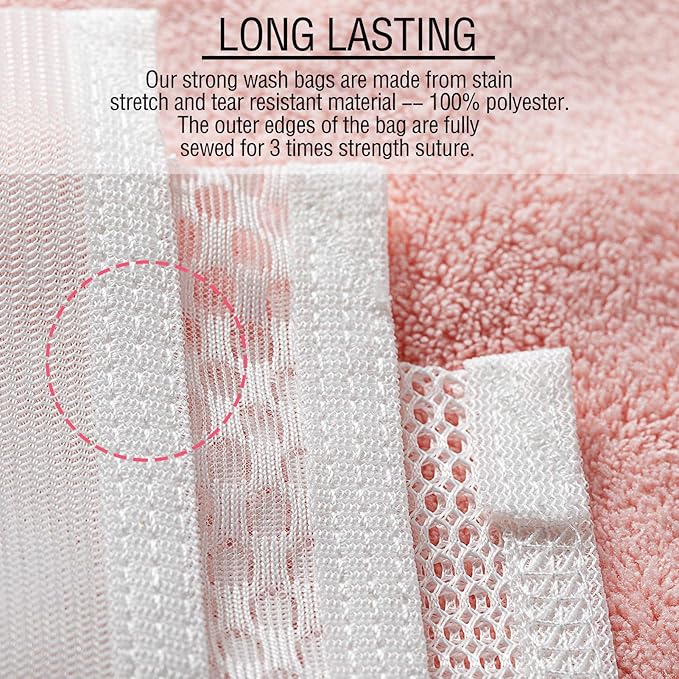 3 Packs Delicate Laundry Bags for Reusable Socks、Face Masks and Makeup Remover Pads,Fine Mesh Wash Bags,Use YKK Zipper, with Hanger Loop, Portable Laundry Bag (3 Small)