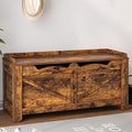 39.4" Storage Chest, Extra Large Storage Trunk with 2 Hinges, Wooden Box Bench, Lift-Top Organizer Chest, Shoe Bench for Entryway, Bedroom, Living Room, Rustic Brown SB04501X