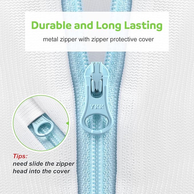 OTraki Large Mesh Laundry Bag 24x32 inch Hanging Lingerie Bag Mesh Laundry Bags with Handles Delicates Hanging Laundry Washing Machine Zipper Opening Wash Bag for Coat Sweater Sock Sheet, White