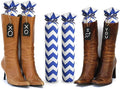 Boot Shaper Stands for Closet Organization - Keeps Them Shaped Properly - Many Patterns to Choose from - 1 Pair (Blue Chevron)