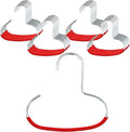 Mawa Scarf, Shawl, Belt, and Accessory Organizer, Non-Toxic Metal Hanger with Grip Coating, Easy Access Open Hook, Model G-1 Space Saving Design, Set of 40, Red