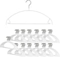Mawa by Reston Lloyd Euro Ultra Light/Thin Series, Non-Slip Space Saving Clothes Hanger with Bar & Hook for Pants and Skirts, Style 42/PTU, Set of 130, White