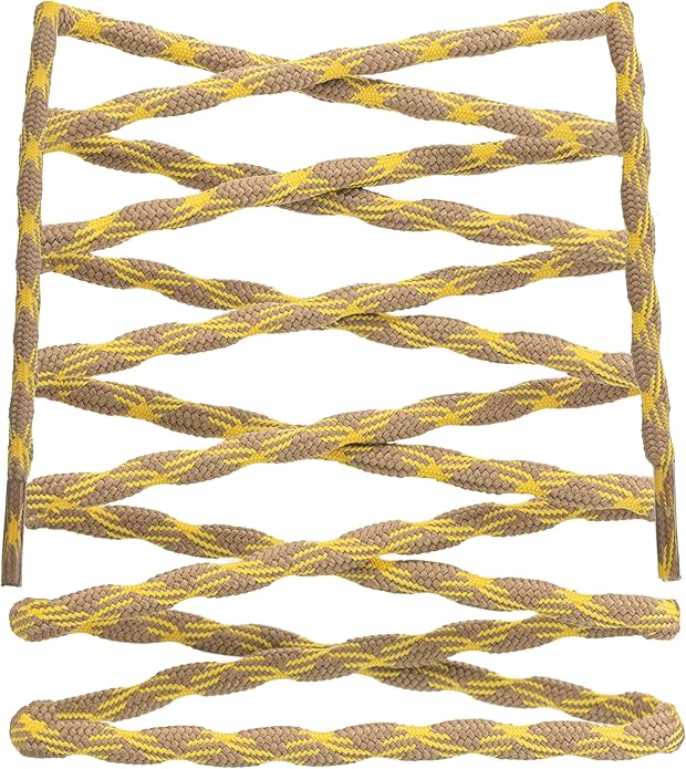 Premium Round Wave Shape Non Slip Heavy Duty Shoe Laces for Hiking Shoes, Boots and Sneakers