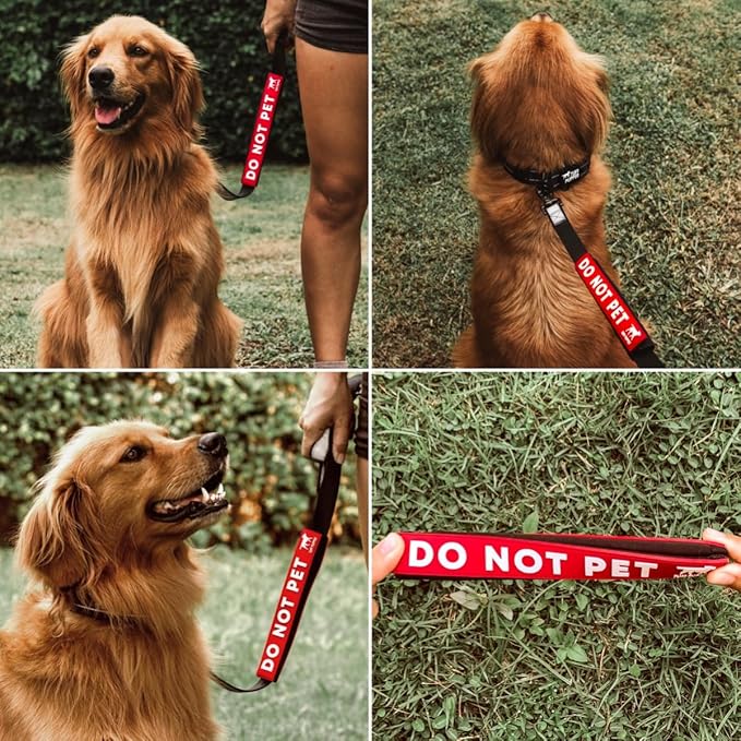 Tuff Pupper Waterproof Leash Sleeve | Fits Any Standard Size 1 Inch Wide Leash | Dual Sided Message | Durable Neoprene & Silicone | Odor & Stink Proof | Easy Secure On & Off (1 Pack, Do Not Pet)