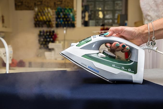 Elite 1500W Steam Iron - Anti-Drip & Self-Cleaning, Anti-Calcium, Vertical Steam - Stainless Steel Soleplate - XL 300ML Tank - Steam, Spray, Dry - ETL Listed by Unity