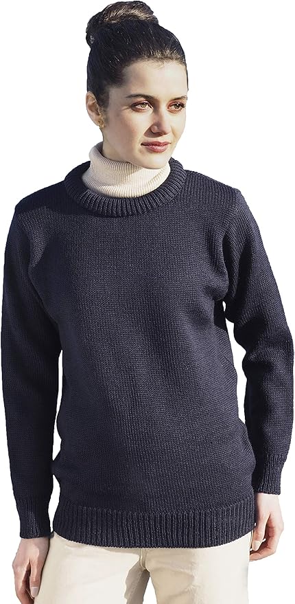 Aran Crafts Plain Crew Neck Sweater (100% Wool)
