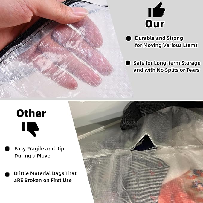 GONGKANGYUAN 25 Gallon Large Clear Storage Bags with Zipper and Handles, Blanket Bags for Closet Storage, Underbed Storage Organizer for Clothes Pillow Bedding Christmas Wreath