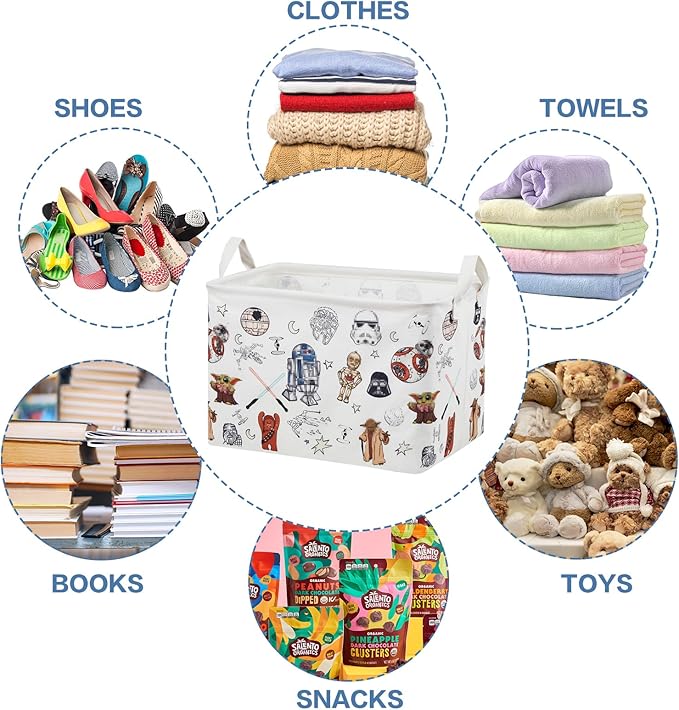 Star Room Nursery Decor,Baby Laundry Large Hamper Foldable With Waterproof Pe Coating,Dirty Clothes Basket Featuring The Child,Bedroom,Bathroom Set,Toy Bin,Kids Birthday Gifts (Square)