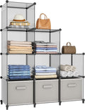 HOMIDEC 9 Cube Storage Organizer, Cubes Shelves for Living Room, Grey