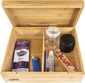 Subtle Rolling Tray Stash Box - Large Bamboo Box w/Ample Storage Space to Organize Herb Accessories - Comes with Convertible Rolling Tray Lid - (10" x 8" x 3.5")