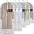 Clear Garment Bags for Hanging Clothes, Dress Bags Suit Bags for Closet Storage, Zippered Clothes Cover, Hanging Garment Bags Dance Costumes Clothing Protector - 43"(4 pc) 55"(2 pc) 6 pack