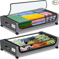 Jill Deaaa® Under Bed Storage with Wheels, 2Pack Under Bed Storage Containers with Clear Lids, XXL 60L Under Bed Shoe Storage Organizer,Dorm Bedroom Rolling Underbed Storage for Clothes, Toys, Blanket