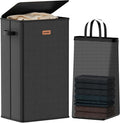 100L Laundry Hamper with Lid, Large Clothes Hampers with Removable Bag, Collapsible Laundry Basket for Bathroom, Bedroom, Laundry Room, Dorm, Black