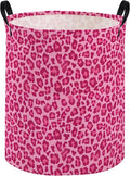 Kids Laundry Basket Pink Hamper for Nursery Hamper Cute Kids Storage Bin Room Decor for Home(Pink leopard print)
