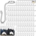 100 Pieces Hanger Connector Hooks Metal Hanger Extender Hooks Stable Clothes Connector for Different Clothes Hangers, 8.7 mm/0.34 Inch Hole Diameter, Silver