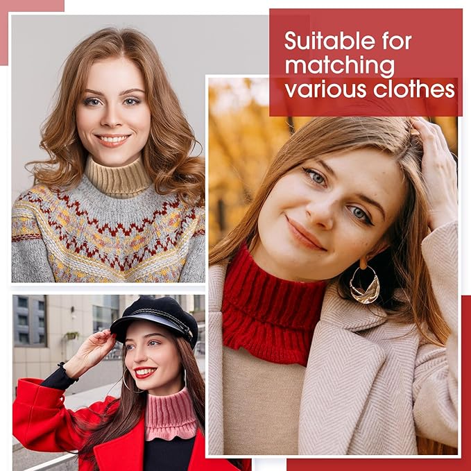 JenPen Winter Fake Turtleneck for Women Dickey Collar Knitted Detachable Half Top Mock High Turtleneck Neck Warm Faux Collar