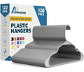 Lifemaster Plastic Clothes Hangers – Heavy Duty Hanger Set, for Organizing Clothes, Dresses, and Coat, Holds Up to 5 lbs, Space-Saving Hangers with Non-Slip Shoulder Grooves, Pack of 120, Gray