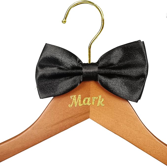 Personalized Bride Hanger for Wedding Dress Wooden Wedding Dress Hangers, DIY Your Name, Title, and Wedding Date,Set of 2(White + Vintage)