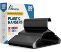 Lifemaster Plastic Clothes Hanger Set - 100 Pieces Versatile, Lightweight, Space-Saving, Non-Slip, Slim Designed, Dry and Wet Clothes Hanger Set - Black