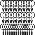 40 Pack Black Curtain Rings with Clips, Curtain Hooks Hangers Clip Rings for Hanging Drapes Bows Hat, Drapery Rings 1.26 in I D, Fits up to 1 in Diameter Curtain Rod.