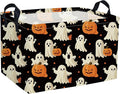Rectangular Halloween Basket Pumpkin Baskets Trick or Treat Basket Rectangular Organizer Box Room Decor for Halloweens Parties(Black Halloween)