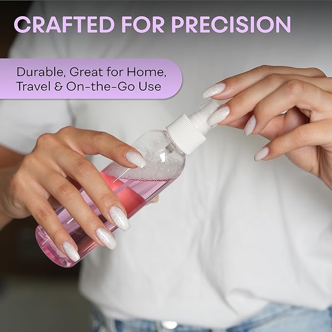 BRIGHTFROM Fine Mist Spray Bottles 8 oz, Empty Refillable Containers - Essential Oils, Disinfectant Spray, Water - Pack of 3