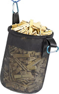 Mesh Clothespin Bag Holder Outside, Multiple Hanging Methods Clothes Pin Bag with Drawstring Closure, Ventilation and Moisture Resistance, Large-Capacity Clothespin Storage Organizer with Hooks